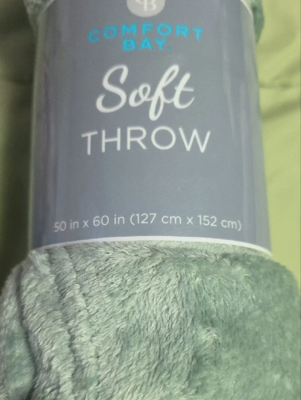 Comfort Bay Plush Throw Blanket in Sage Green